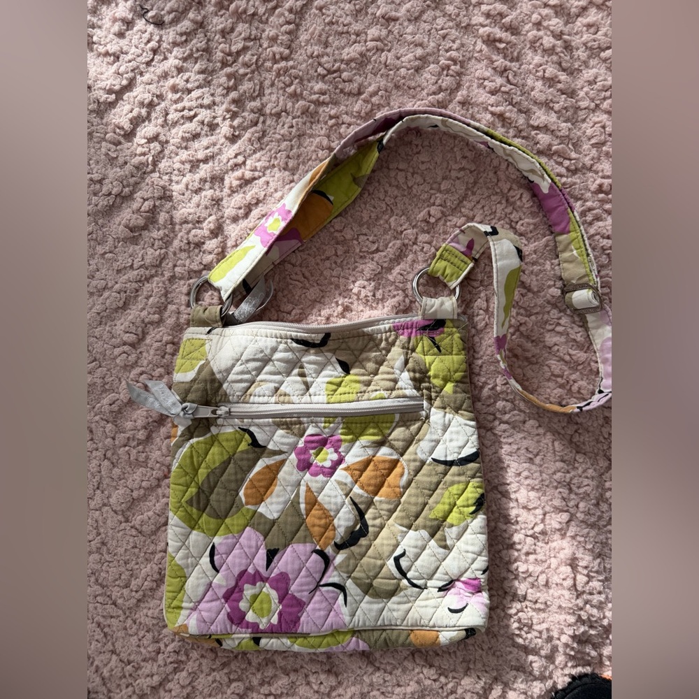 Vera Bradley Floral  Portobello Road Crossbody Hipster Bag - Pink, Green, Cream
